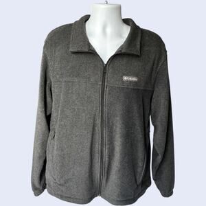 Columbia XL Outdoor Fleece Jacket Charcoal Gray Full Zip Classic